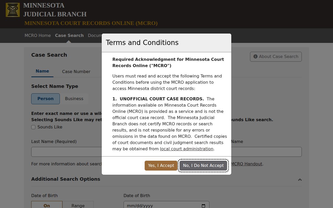 Carlton County released inmate criminal court record filters